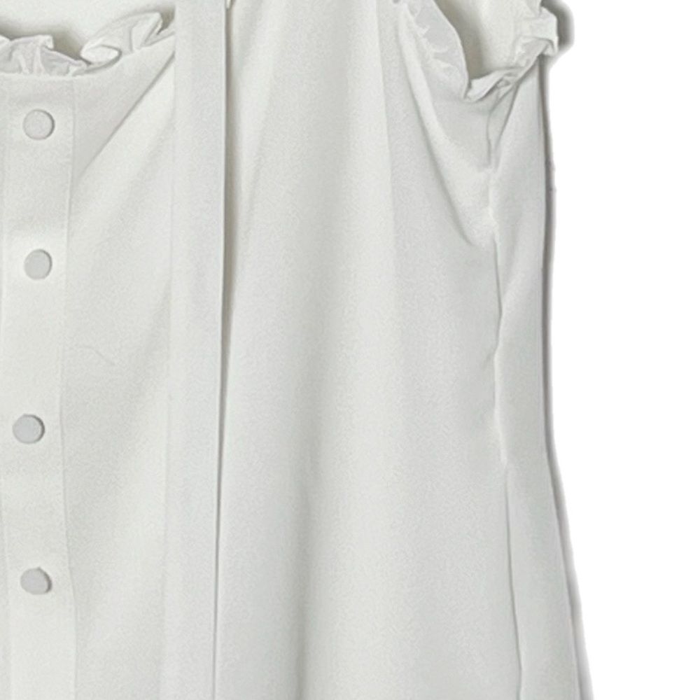 Alexis White Tie Neck Ruffle Sleeveless Blouse - Picture 7 of 8